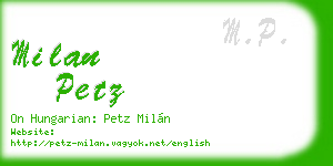 milan petz business card